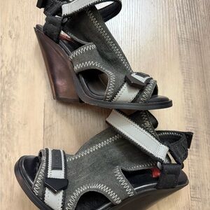 Diesel Flamingo Cage Strappy Wedge Sandal 7.5